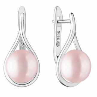 Casual Perlenohrring lavendel rund 8.5-9 mm, Englischer Verschluss, 925er Silber, Gaura Pearls, Estland*