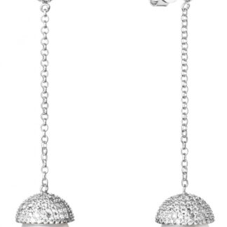 Eleganter Perlenohrhänger weiß 9-9.5 mm, Zirkonia, 925er Silberketten, Sich.verschluss, Gaura Pearls, Estland*