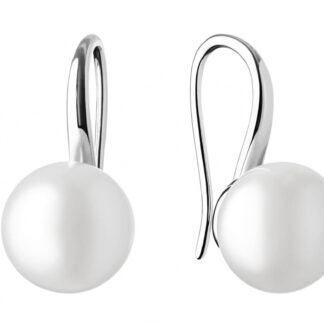 Eleganter Perlenohrhänger weiß rund 10-10.5 mm, 925er Silber, Gaura Pearls, Estland*
