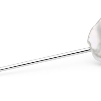 Gaura Pearls Brosche - Nadel,  Kasumi like Perle weiß, Zirkonia, 925 Silber*