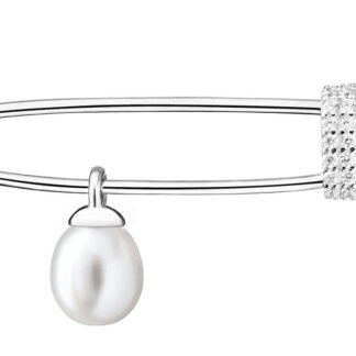 Gaura Pearls Brosche - Nadel,  Perle weiß, Zirkonia, 925 Silber*