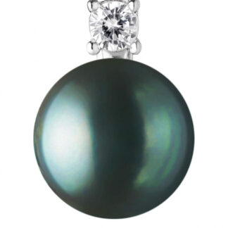 Gaura Pearls Perlenanhänger - schwarz, Zirkonia, 925 Silber*