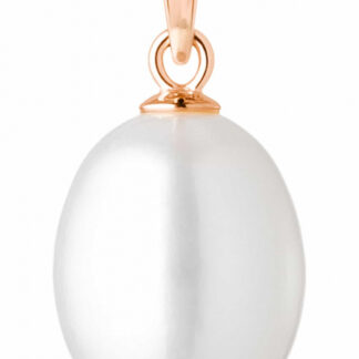 Gaura Pearls Perlenanhänger - weiß, 585 Roségold plattiert*