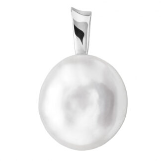 Gaura Pearls Perlenanhänger - weiß, barock, 14 mm, 925 Silber*