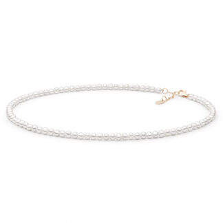 Gaura Pearls Perlenkette - weiß, rund, 38-41 cm, 585 Roségold plattiert*