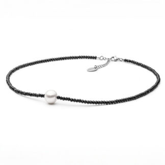 Gaura Pearls Perlenkette - weiß, rund, 39 cm, Stahl*