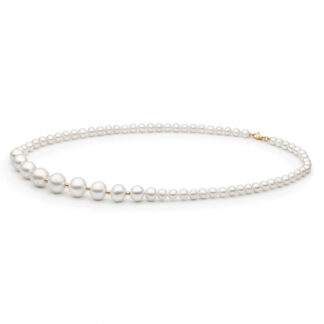 Gaura Pearls Perlenkette - weiß, rund, 45 cm, 585 Roségold*