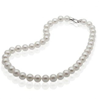 Gaura Pearls Perlenkette - weiß, rund, 55 cm, 925 Silber*