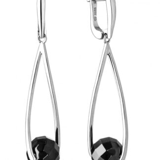 Gaura Pearls Perlenohrhänger - Onyx, oval, schwarz, 925 Silber*