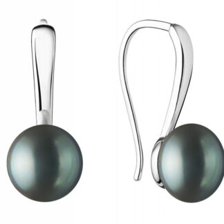 Gaura Pearls Perlenohrhänger - schwarz, 10 mm, 925 Silber*