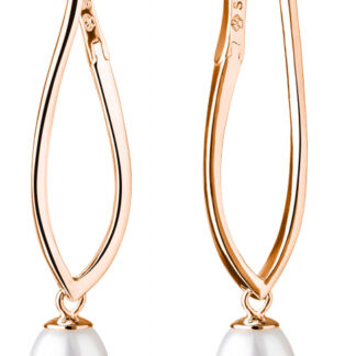 Gaura Pearls Perlenohrring - weiß, tropfen, 6.5-7 mm, Roségold 585 plat.*