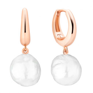 Gaura Pearls Perlenohrringe - Edison Perle, 12 mm, weiß, 585 Roségold plattiert*