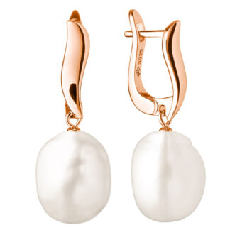 Gaura Pearls Perlenohrringe - Kasumi like-Perle, 13 mm, weiß, 585 Roségold plattiert*