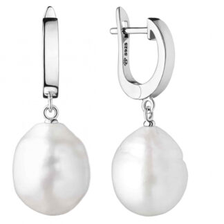 Gaura Pearls Perlenohrringe - Kasumi like-Perle, 13 mm, weiß, 925 Silber*