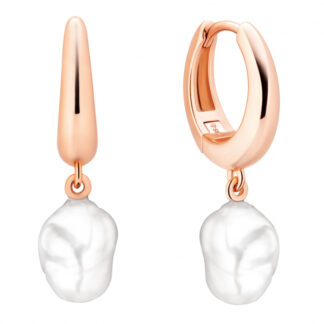 Gaura Pearls Perlenohrringe - Keshi Perle, 7 mm, weiß, 585 Roségold plattiert*