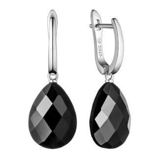 Gaura Pearls Perlenohrringe - Onyx, schwarz, 925 Silber*