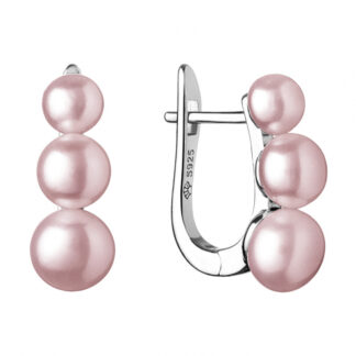 Gaura Pearls Perlenohrringe - lavendel, 3 Perlen, 925 Silber*