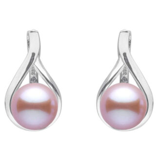 Gaura Pearls Perlenohrringe - lavendel, 925 Silber*