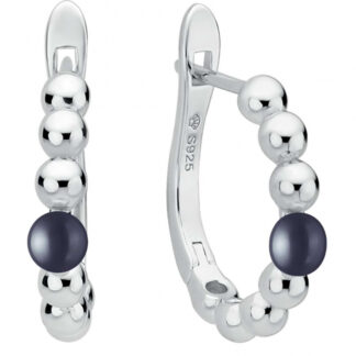 Gaura Pearls Perlenohrringe - schwarz, Silberperlen, 925 Silber*