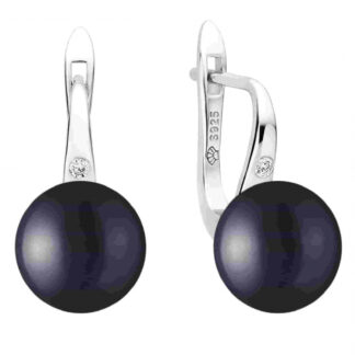 Gaura Pearls Perlenohrringe - schwarz,1 Zirkonia, 925 Silber*