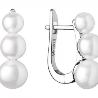 Gaura Pearls Perlenohrringe - weiß, 3 Perlen, 925 Silber*