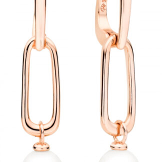 Gaura Pearls Perlenohrringe - weiß, 585 Roségold plattiert*
