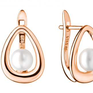 Gaura Pearls Perlenohrringe - weiß, 6 mm, 585 Roségold plattiert*