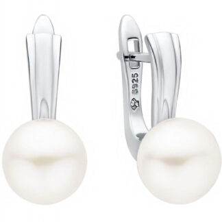 Gaura Pearls Perlenohrringe - weiß, 9 mm, 925 Silber*