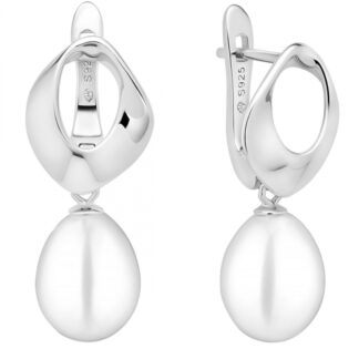Gaura Pearls Perlenohrringe - weiß, 9.5 mm, Tropfen, 925 Silber*
