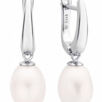 Gaura Pearls Perlenohrringe - weiß, reis, 9 mm, 925 Silber*