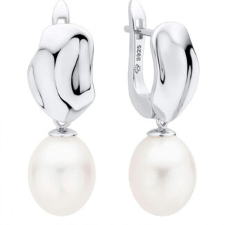 Gaura Pearls Perlenohrringe - weiß, reis, 9.5 mm, 925 Silber*