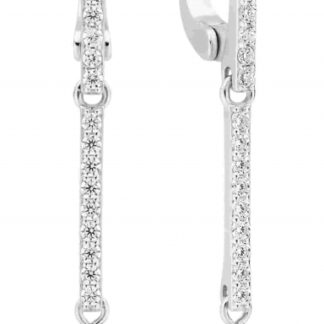 Gaura Pearls Perlenohrringe - weiß, reis, hängend, Zirkonia, 925 Silber*
