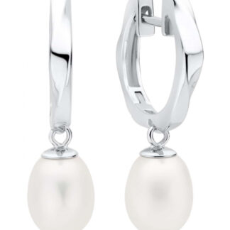 Gaura Pearls Perlenohrringe - weiß, tropfen, 8 mm, 925 Silber*