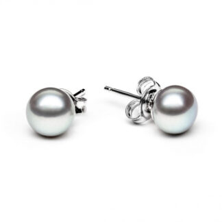 Gaura Pearls Perlenohrstecker -grau, 7 mm, 925 Silber*
