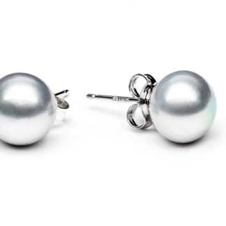 Gaura Pearls Perlenohrstecker -grau, 9 mm, 925 Silber*