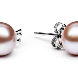 Gaura Pearls Perlenohrstecker - lavendel, 9 mm, 925 Silber*