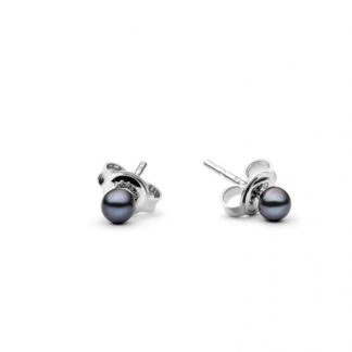Gaura Pearls Perlenohrstecker - schwarz, 5 mm, 925 Silber*