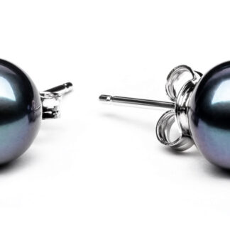 Gaura Pearls Perlenohrstecker - schwarz, 8 mm, 925 Silber*