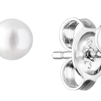 Gaura Pearls Perlenohrstecker - weiß, 3 Perlen, rund, 925 Silber*