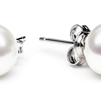 Gaura Pearls Perlenohrstecker - weiß, 9 mm, 925 Silber*