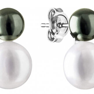 Gaura Pearls Perlenohrstecker - weiß, reis, Onyx, schwarz, 925 Silber*
