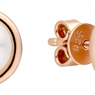 Gaura Pearls Perlenohrstecker - weiß, rund, 7 mm, 585 Roségold plattiert*