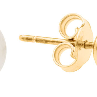 Gaura Pearls Perlenohrstecker - weiß, rund, 8 mm, 585 Gelbgold*