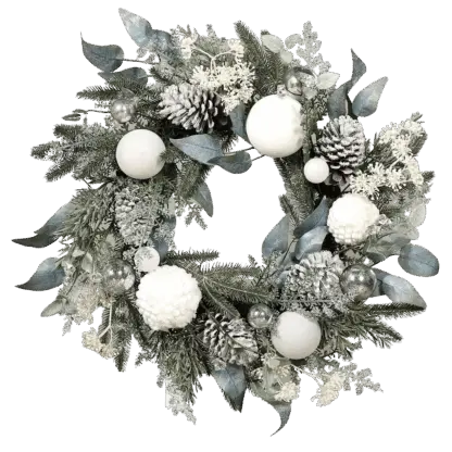 Künstlicher Tannenkranz - Emmanuelle | 60 cm, Weihnachten, weiß*