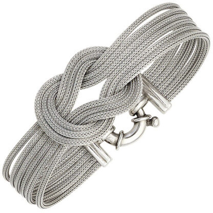 SIGO Armband verschlungen 925 Sterling Silber mattiert 19 cm Silberarmband breit*