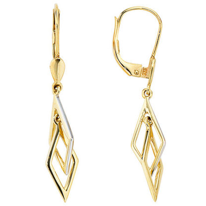 SIGO Boutons 333 Gold Gelbgold bicolor Ohrringe Ohrhänger Goldohrringe*