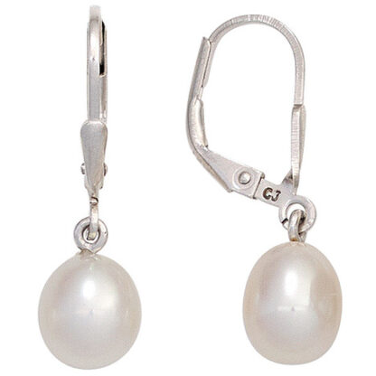SIGO Boutons 925 Sterling Silber 2 Süßwasser Perlen Ohrringe Ohrhänger Perlenohrringe*