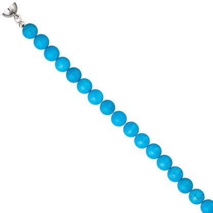 SIGO Collier Edelsteinkette aus türkis farbenem Magnesith 45 cm Halskette Kette*