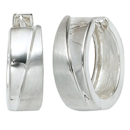 SIGO Creolen 925 Sterling Silber mattiert Ohrringe Silberohrringe Silbercreolen*